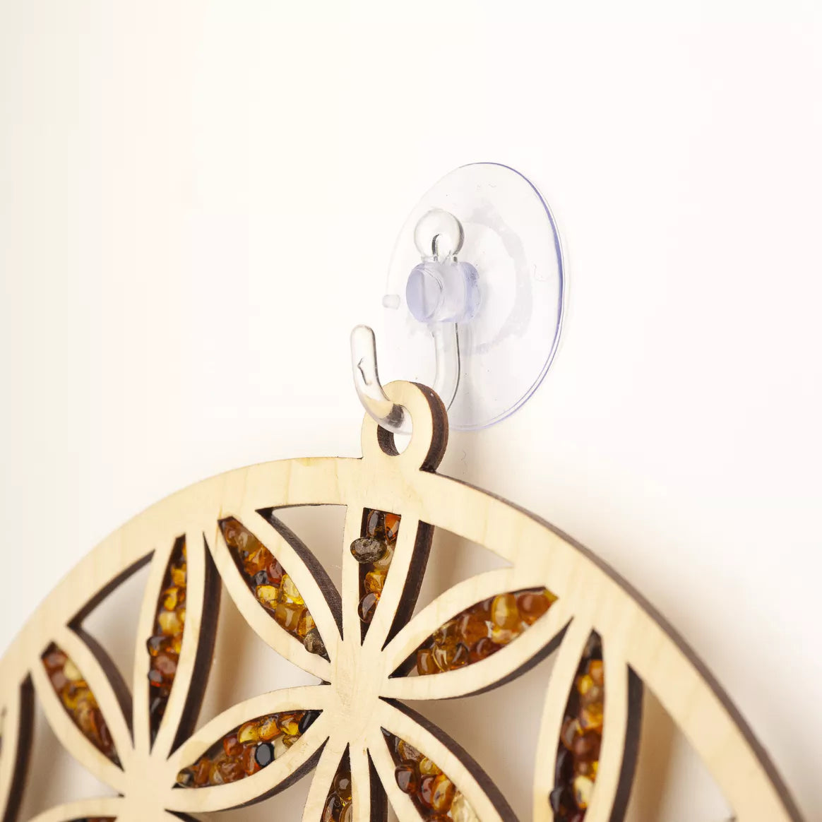 Raduly Suncatcher Bernstein – Blumen Herzen - D110mm