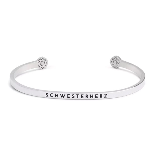 Simple Pledge "Schwesterherz" Armreif - Silber
