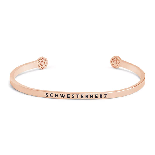 Simple Pledge "Schwesterherz" Armreif - Rosegold