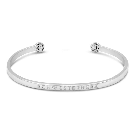 Simple Pledge "Schwesterherz" Armreif - Silber - Blind