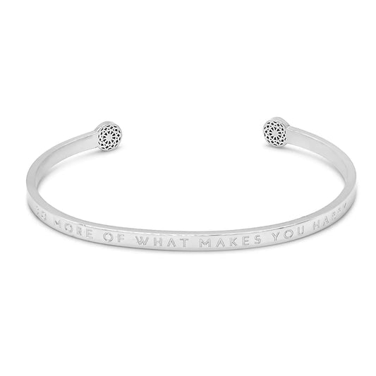 Simple Pledge "Do More of What Makes You Happy" Armreif - Silber - Blind