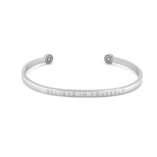 Simple Pledge "Believe in Yourself" Armreif - Silber - Blind