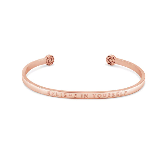 Simple Pledge "Believe in Yourself" Armreif - Rosegold - Blind