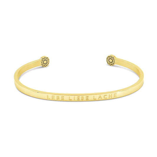 Simple Pledge "Lebe Liebe Lache" Armreif - Gold - Blind
