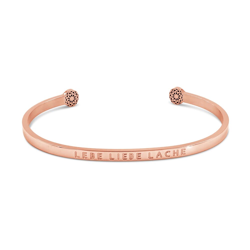 Simple Pledge "Lebe Liebe Lache" Armreif - Rosegold - Blind