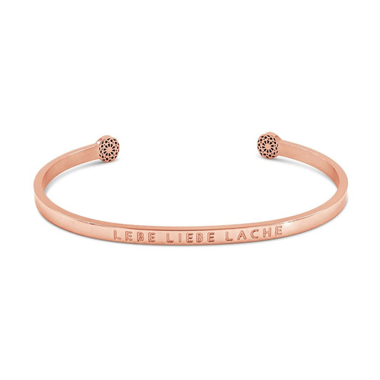 Simple Pledge "Lebe Liebe Lache" Armreif - Rosegold - Blind
