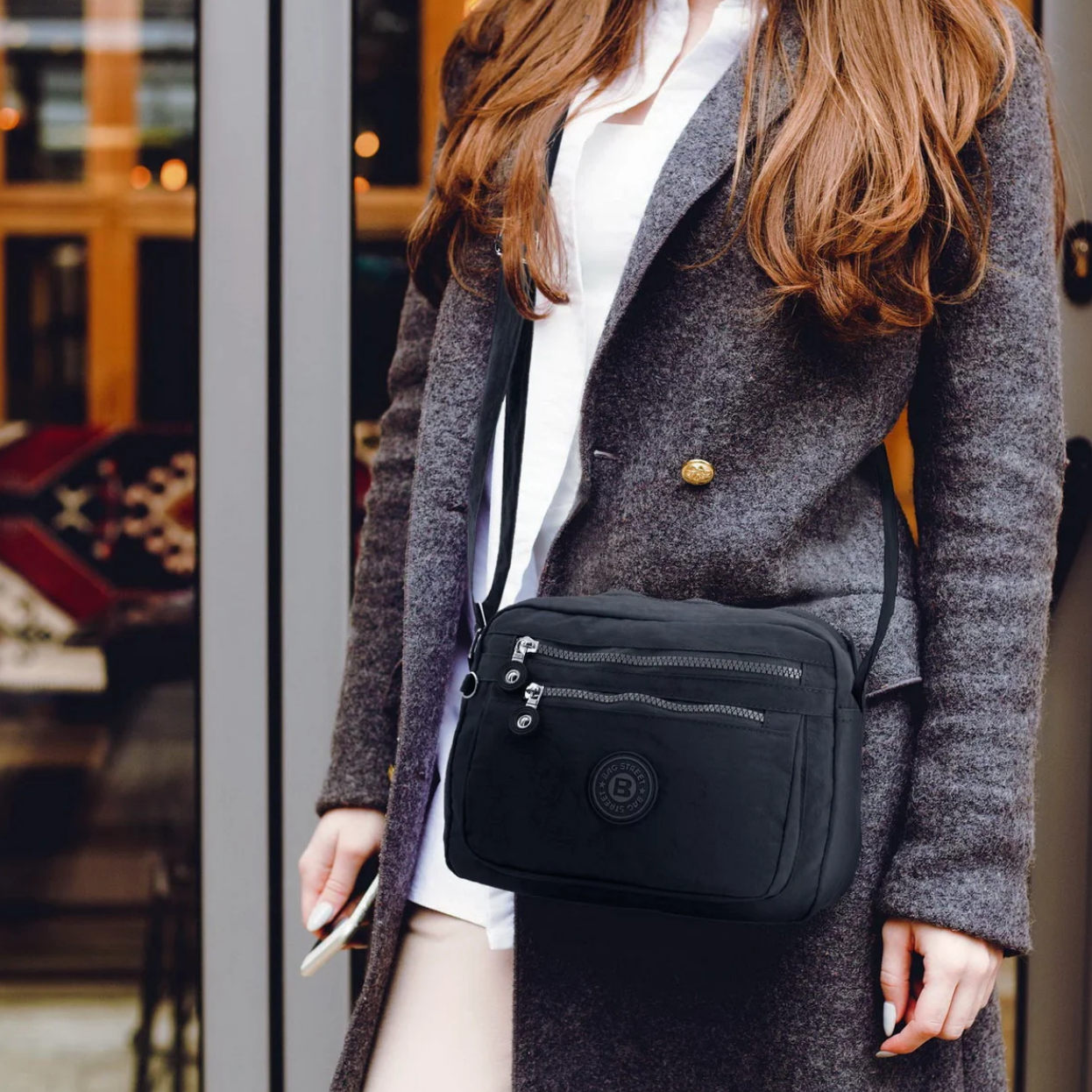 Bag Street Kleine Umhängetasche - Schwarz