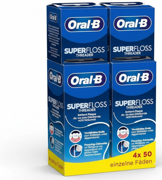 Oral-B Superfloss Zahnseide – 4×50 vorgeschnittene Fäden