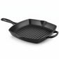 Le Creuset Gusseisen Grillpfanne quadratisch 26 cm schwarz matt – Signature, Induktion, alle Herdarten