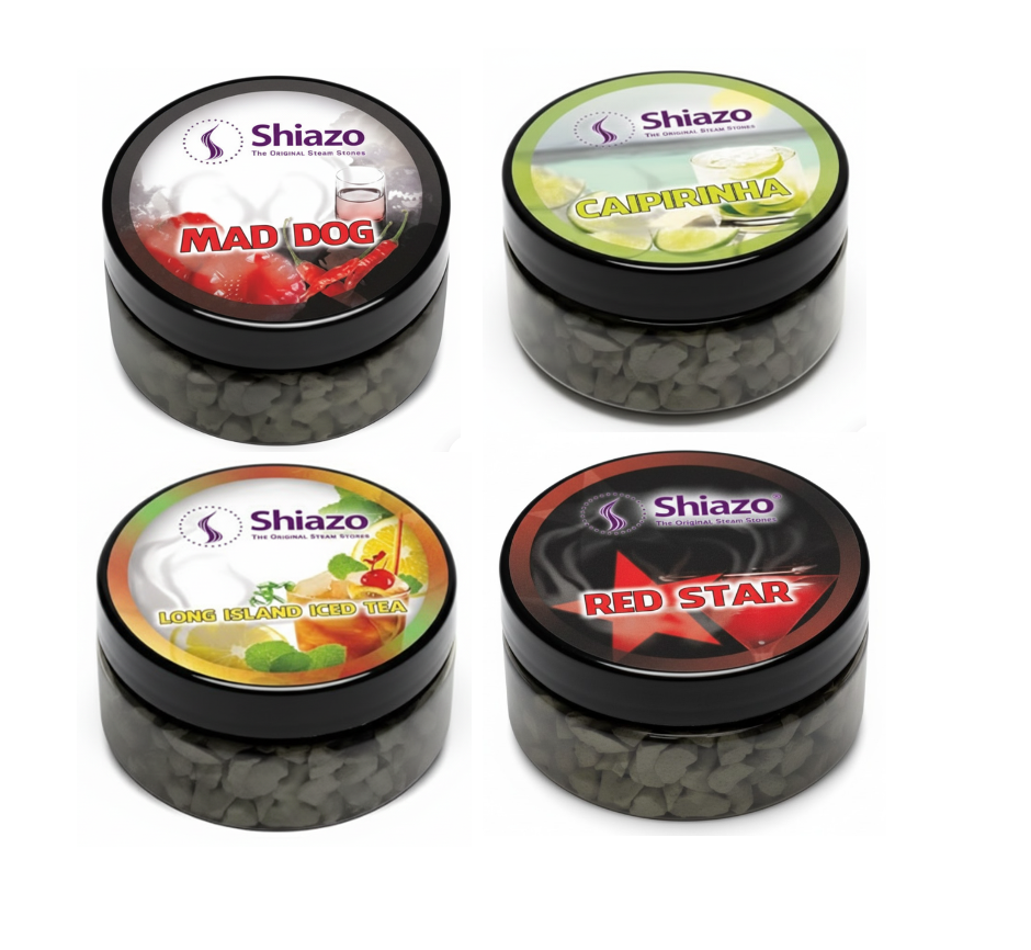 Shiazo Steine Bartender's Choice – 4 x 100 g, Caipirinha, Red Star, Long Island Iced Tea, Mad Dog