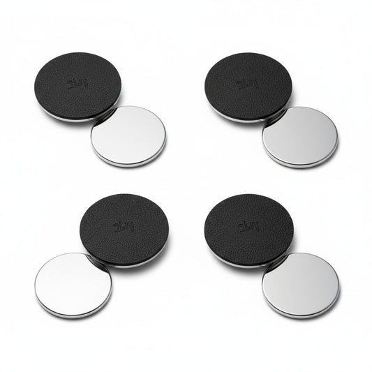 silwy® Power Bundle – 4 Magnete, 4 Metall-Nano-Gel-Pads & 8 Klebepads Ø 7,5 cm Schwarz