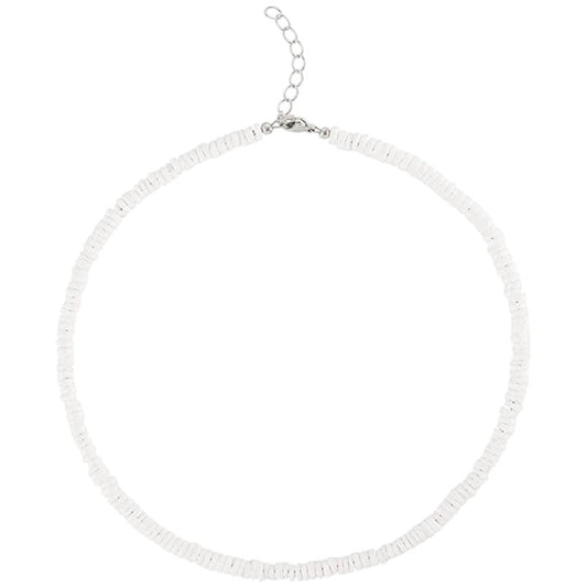 Gemshine Halskette mit weißen Achat Perlen in 925 Silber - Nachhaltig, Fair Trade, Ethisch