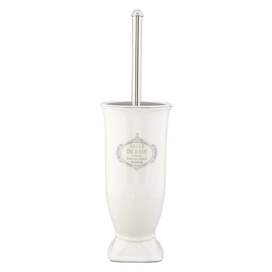 Clayre & Eef WC-Bürste mit Halter (Ø 12 x 26 cm) – Rustikales Badzubehör aus Keramik