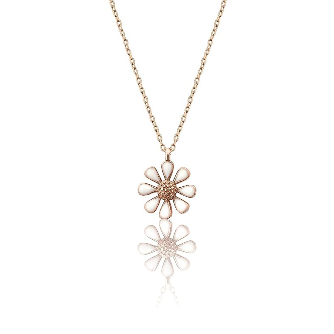 Einzelstück Gänseblümchen Kette - Roségold