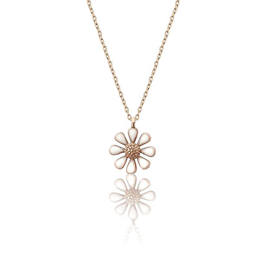Einzelstück Gänseblümchen Kette - Roségold