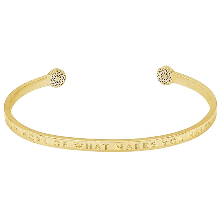 Simple Pledge "Do More of What Makes You Happy" Armreif - Gold - Blind