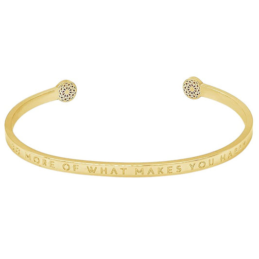 Simple Pledge "Do More of What Makes You Happy" Armreif - Gold - Blind