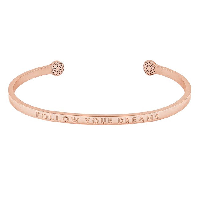 Simple Pledge "Follow Your Dreams" Armreif - Rosegold - Blind