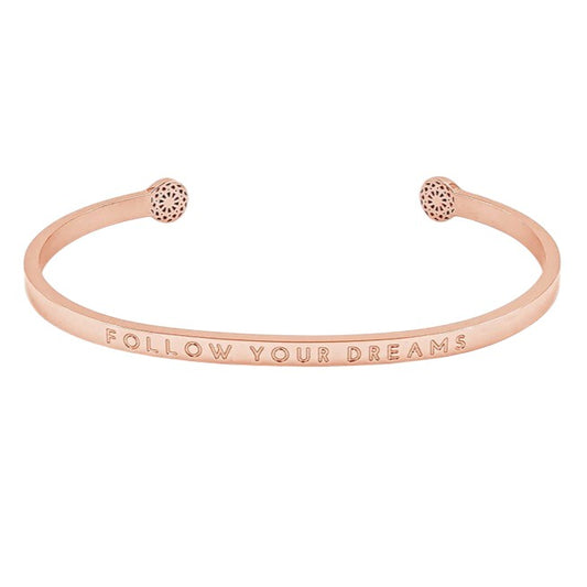 Simple Pledge "Follow Your Dreams" Armreif - Rosegold - Blind