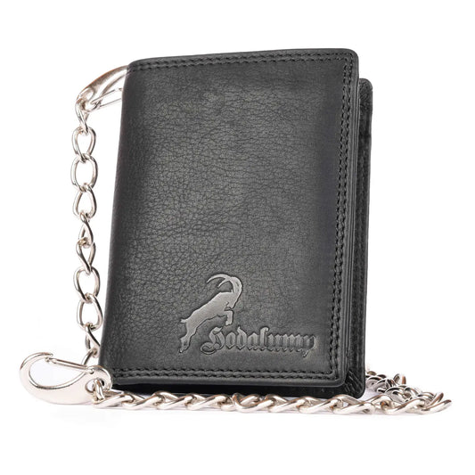 Hodalump Herrenbörse mit Kette - Vintage Leder