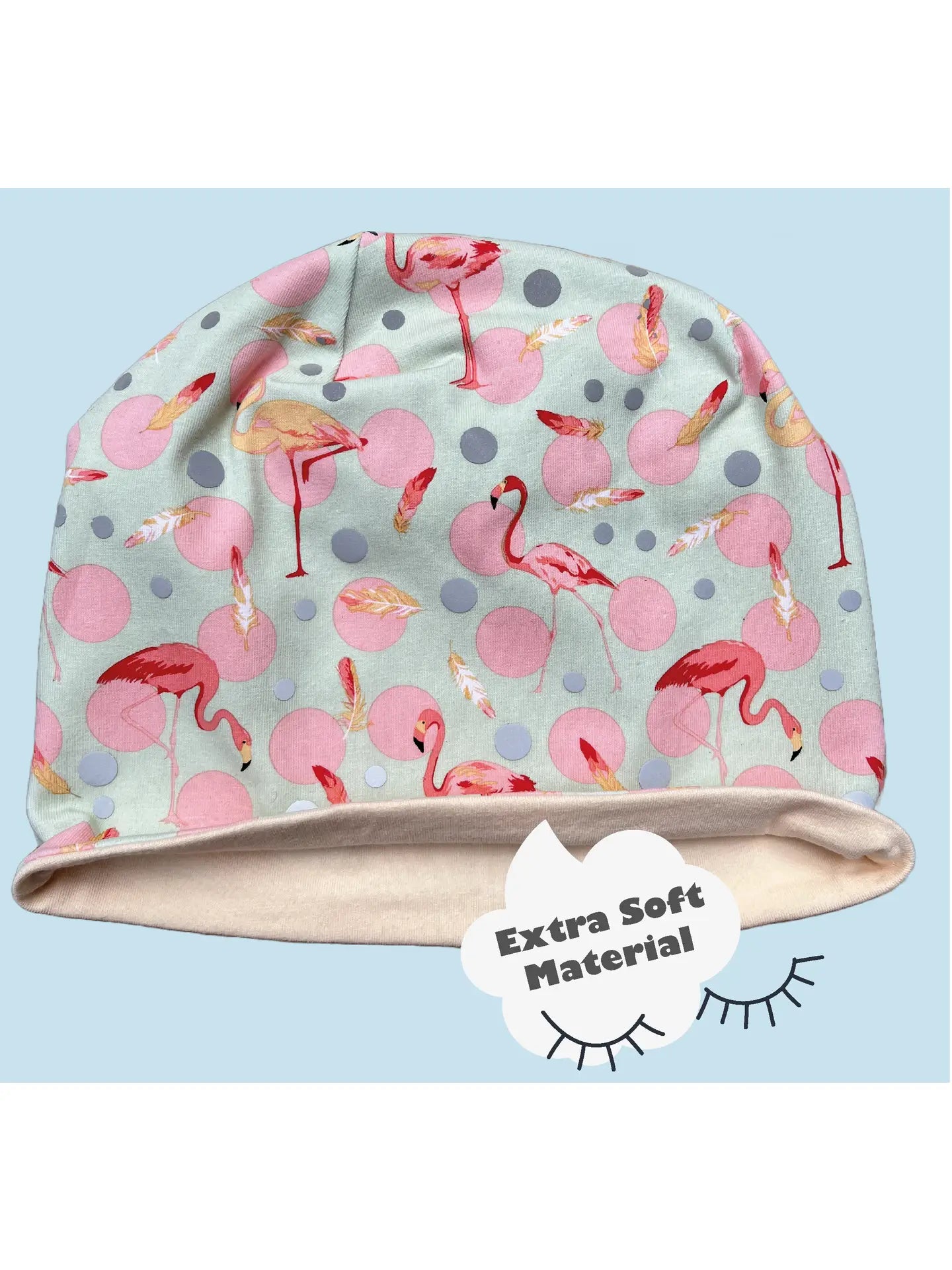 HECKBO Kinder Reflektor Mütze & Loop Schal - Flamingo