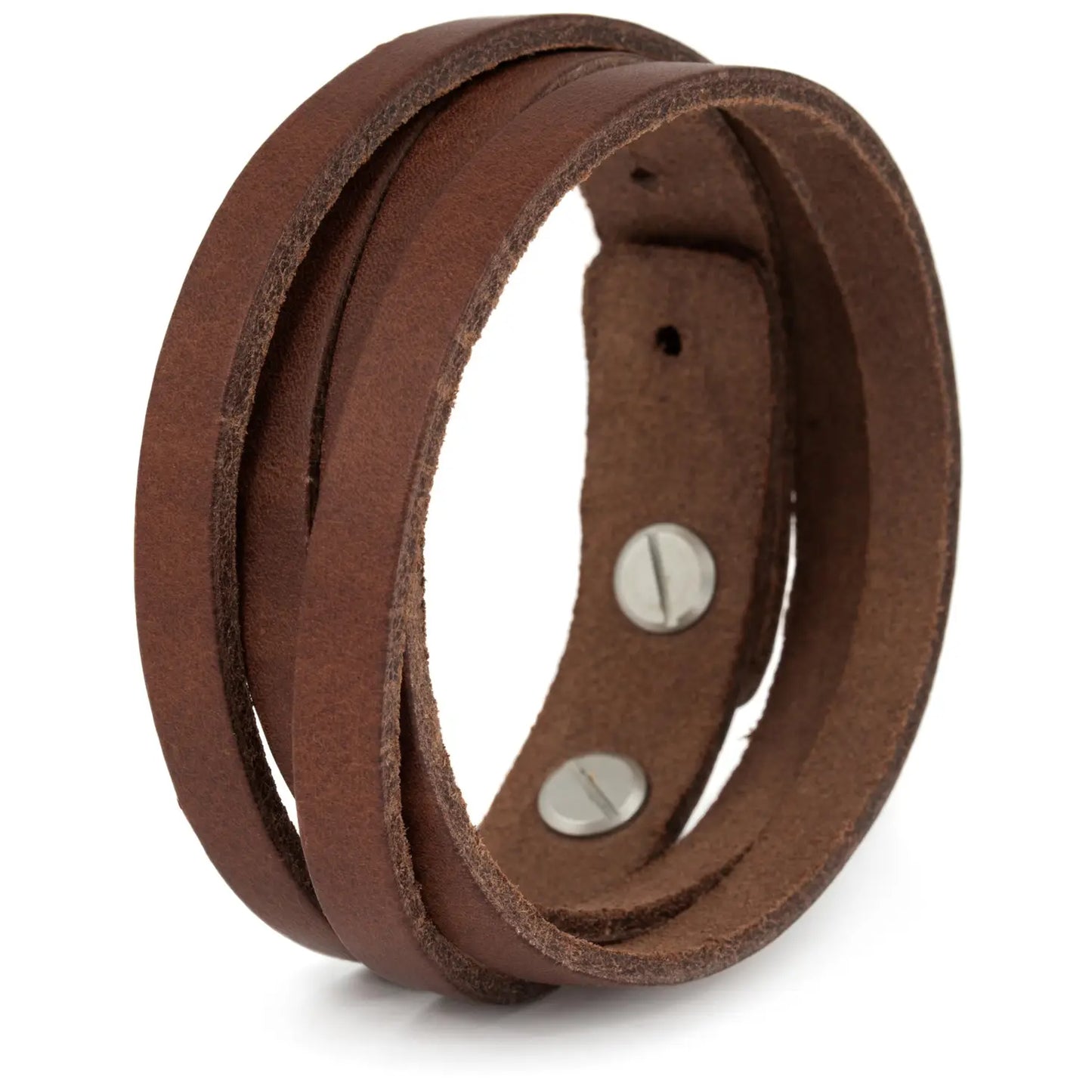 Simaru Nieten Lederarmband dunkelbraun