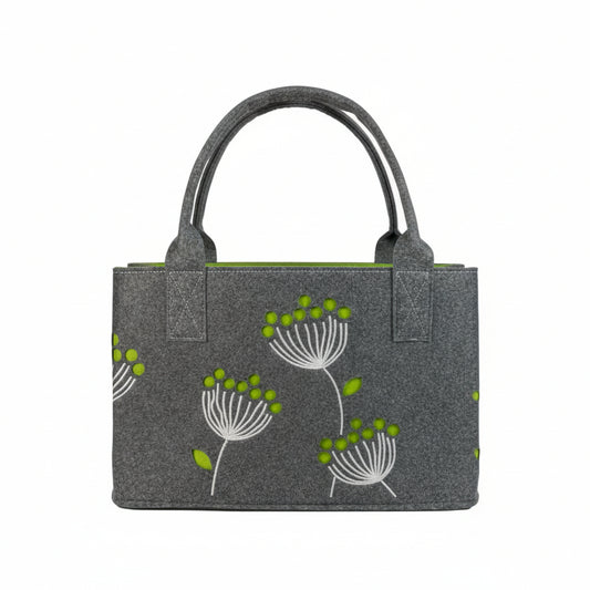 GILDE Filztasche Dillblüte 41 cm – Dunkelgrau
