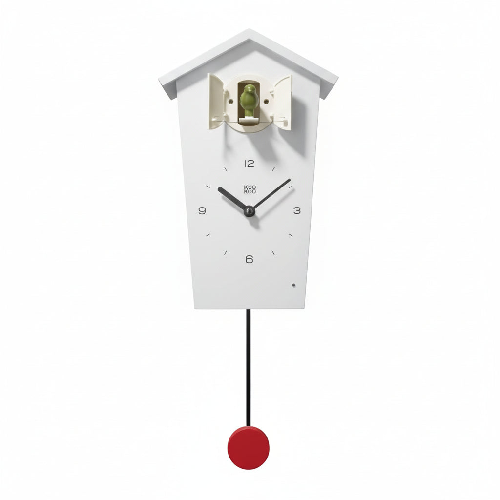 KOOKOO Birdhouse Kuckucksuhr – Modernes Design, Weiß