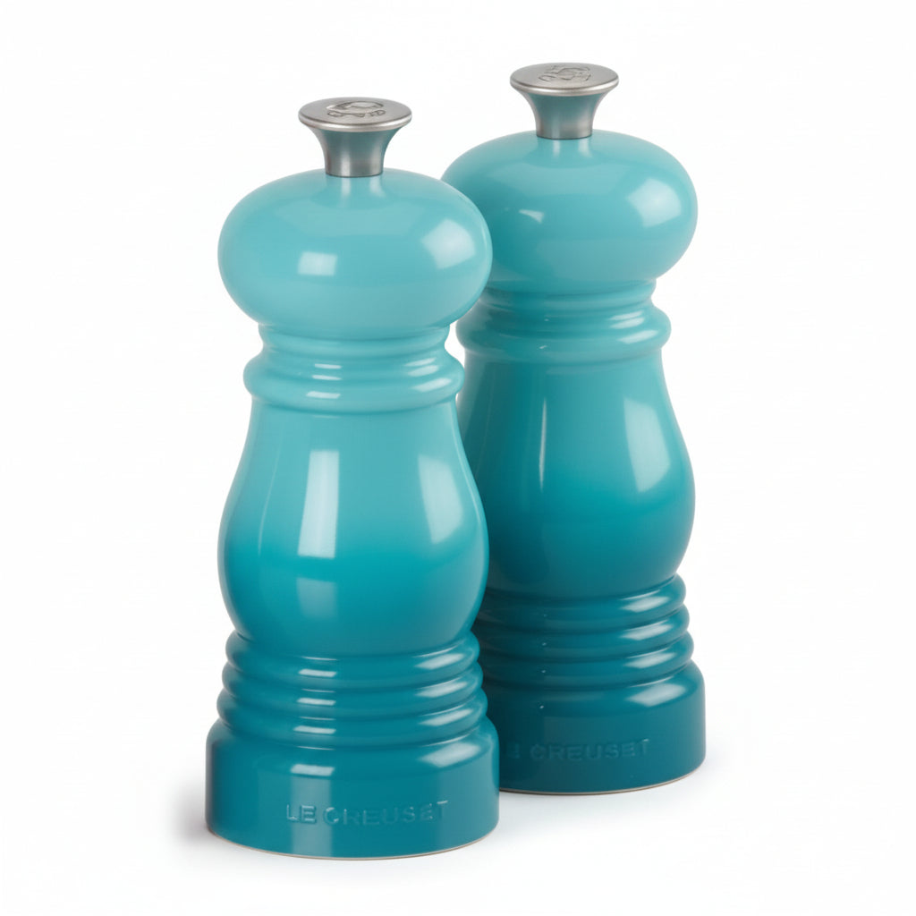 Le Creuset Salz- und Pfeffermühlen-Set Mini Karibik – Keramik-Mahlwerk, ABS-Kunststoff, 12,1 cm