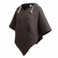 virblatt L/XL Poncho Abajo – Wollponcho mit Fleece & Kapuze, braun