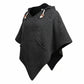 virblatt Wollponcho Herren Damen Schwarz mit Kapuze & Fleece – XXL Poncho Outdoor Winter Camping