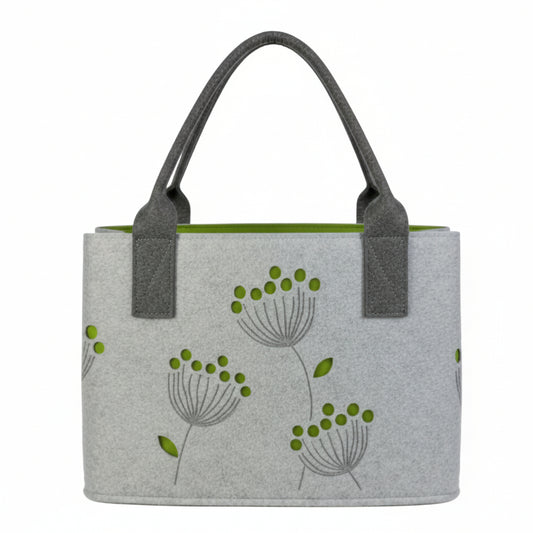 GILDE Filztasche Dillblüte 41 cm – Hellgrau
