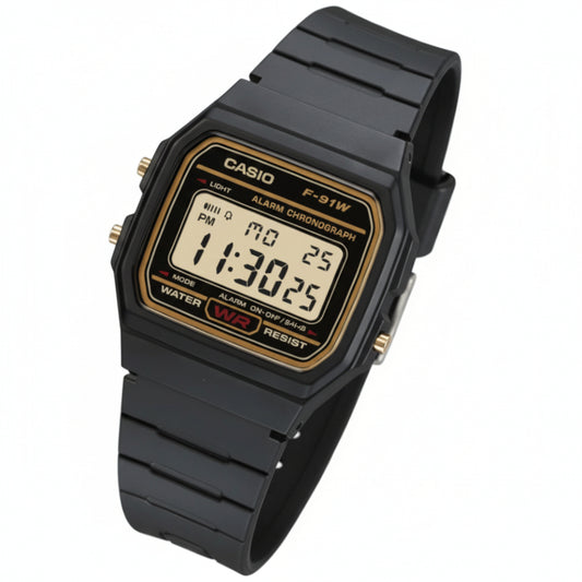 Casio F91WG-9QDF Digitaluhr Schwarz-Gold