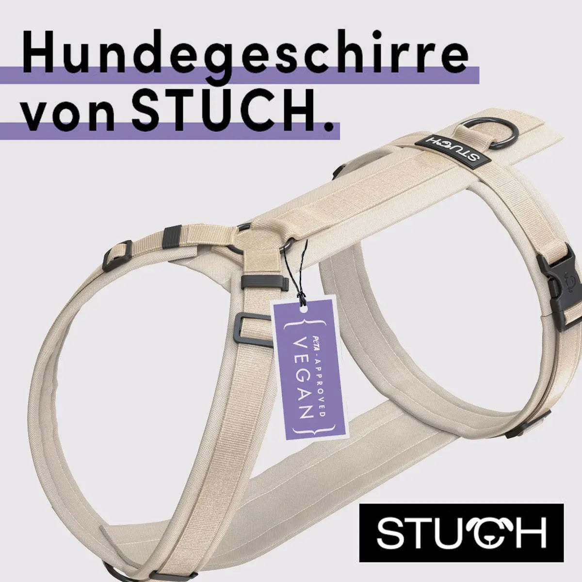 STUCH Hundegeschirr gepolstert - Beige L