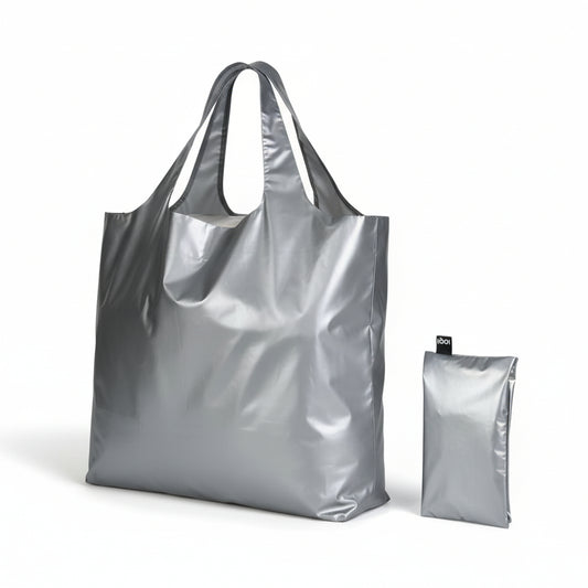 LOQI Silberfarbene Tasche – Matt Silver