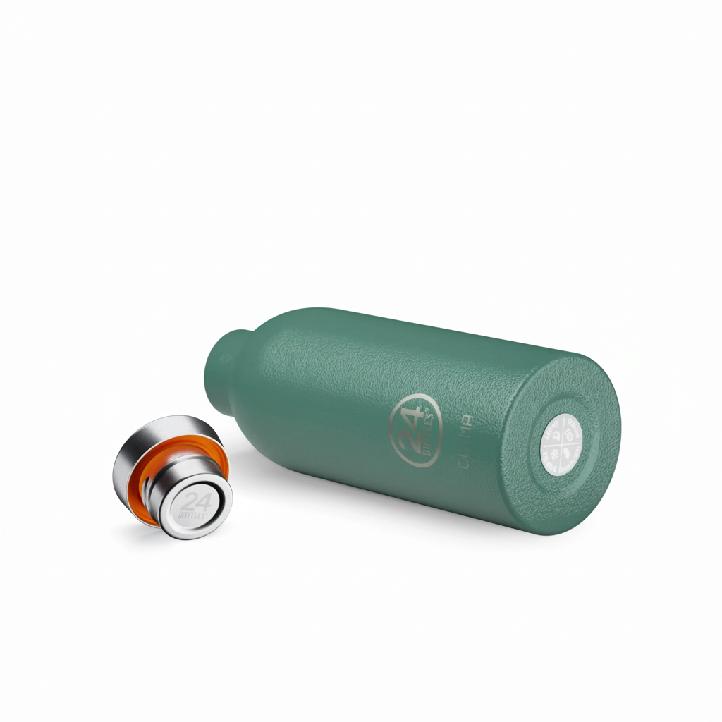 whb-superb 24BOTTLES Clima Trinkflasche 500ml in Moss Green aus Edelstahl mit isoliertem Deckel