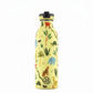 whb-superb 24Bottles Kids Trinkflasche 500 ml aus Edelstahl mit buntem Jungle Friends Tiermotiv auf gelbem Grund