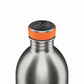 whb-superb 24Bottles Urban Trinkflasche aus gebürstetem Edelstahl mit orangefarbenem Verschluss