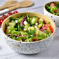 whb-superb Servierschüssel aus Bambus mit Terrazzo-Muster, 18 cm, gefüllt mit Salat