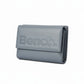 whb-superb Bench Wonder Geldbörse aus rauchblauem Leder mit geprägtem Logo und großem Format