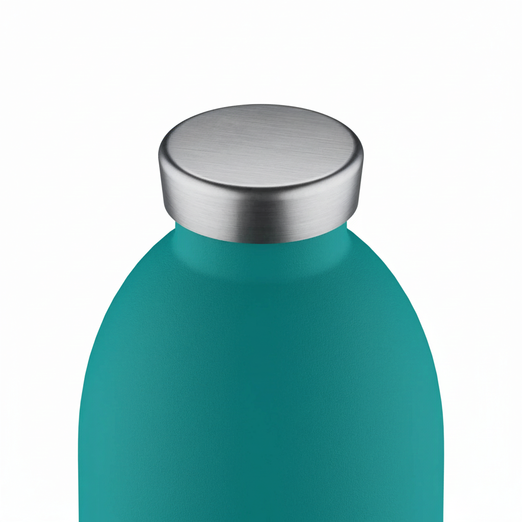 whb-superb 24Bottles Clima Isolierflasche in Stone Atlantic Bay aus Edelstahl mit silbernem Schraubverschluss