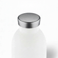 whb-superb 24Bottles Clima Thermosflasche in Ice White mit gebürstetem Metalldeckel, 500ml Edelstahl-Trinkflasche