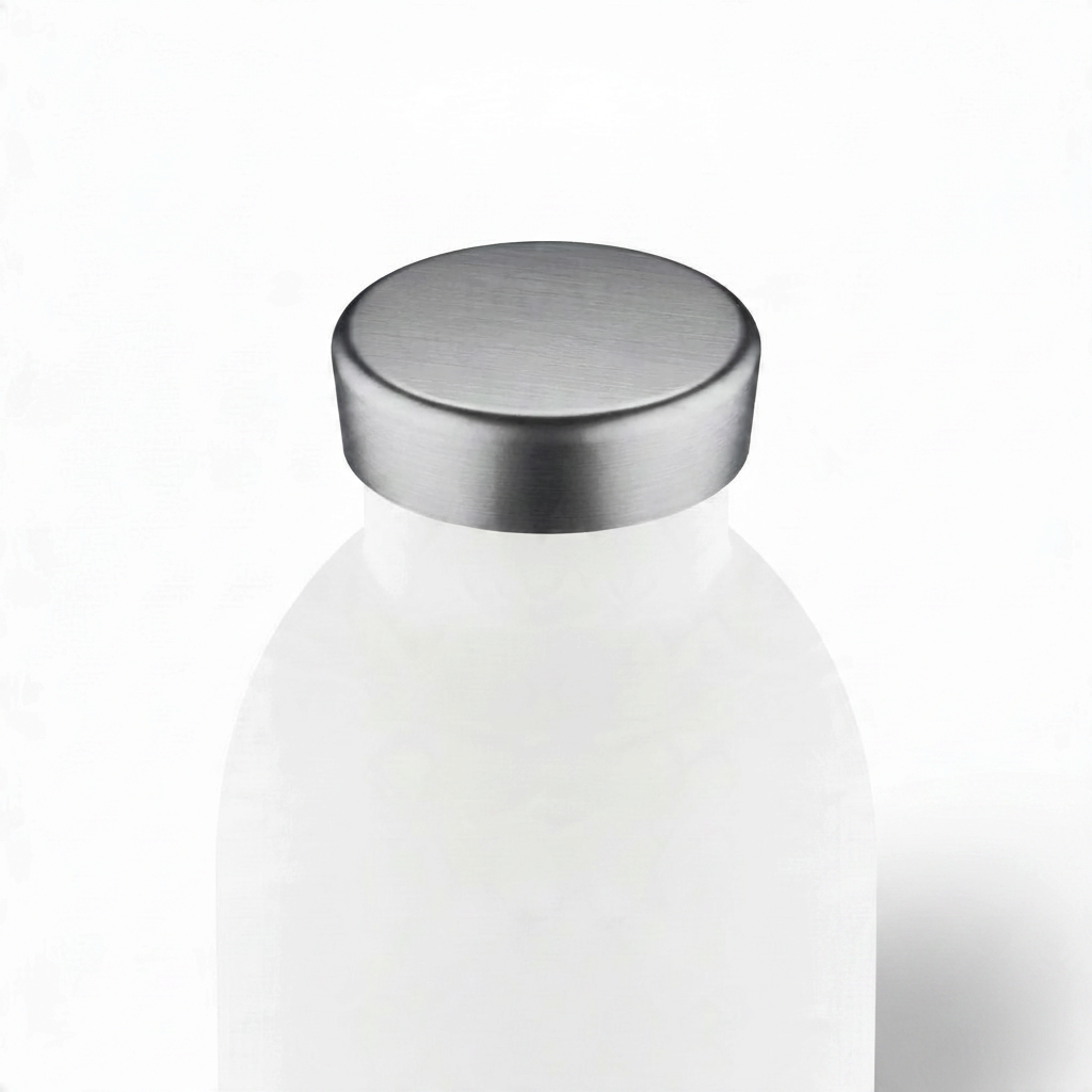 whb-superb 24Bottles Clima Thermosflasche in Ice White mit gebürstetem Metalldeckel, 500ml Edelstahl-Trinkflasche