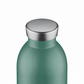 whb-superb 24BOTTLES Clima Trinkflasche in Moss Green aus Edelstahl mit isoliertem Deckel im Nahaufnahme-Design