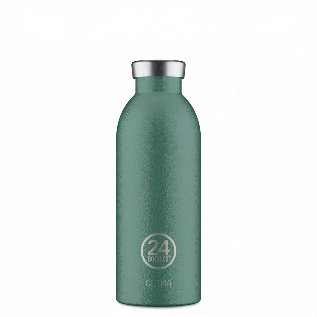 whb-superb 24BOTTLES Clima Trinkflasche in Moss Green aus Edelstahl mit doppelwandiger Isolierung