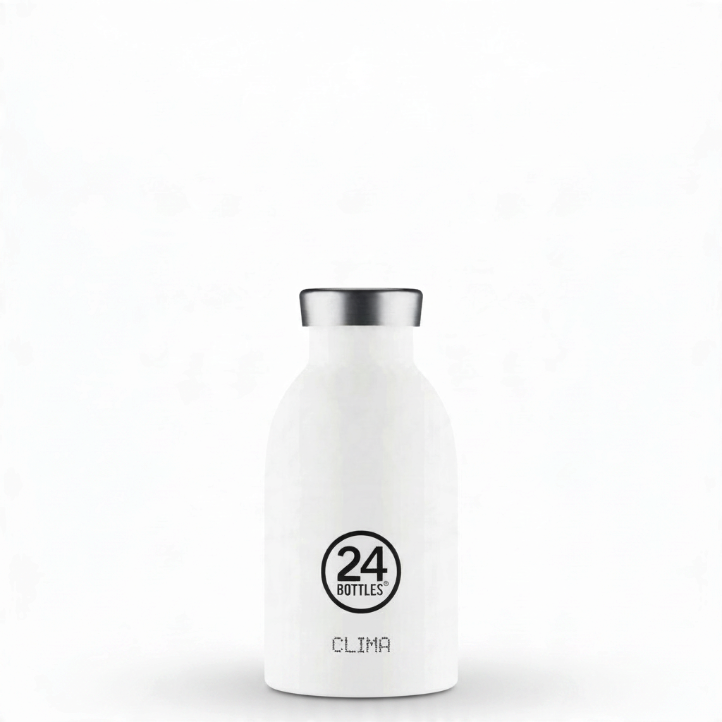 whb-superb 24BOTTLES Clima Isolierflasche 330ml in Ice White aus Edelstahl mit luftdichtem Verschluss