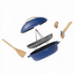 whb-superb COOKUT 8-in-1-Pfanne in Saphirblau mit Dampfkorb, abnehmbaren Griffen und Holzpfannenwender
