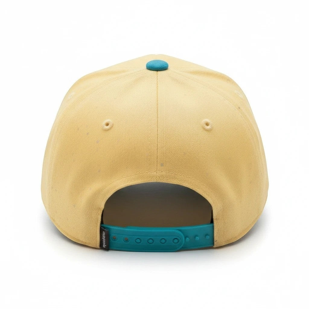 whb-superb Die Maus Beachboys Snapback für Kinder in Gelb und Türkis mit verstellbarem Verschluss aus Baumwolle