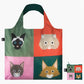 whb-superb LOQI Einkaufstasche aus Polyester mit buntem Katzen-Motiv, faltbar und stabil für den Alltag