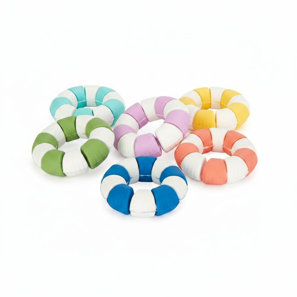 whb-superb 6-teiliges Set bunter Silikon-Trinkglas-Markierer im Vintage-Schwimmring-Design für Partys